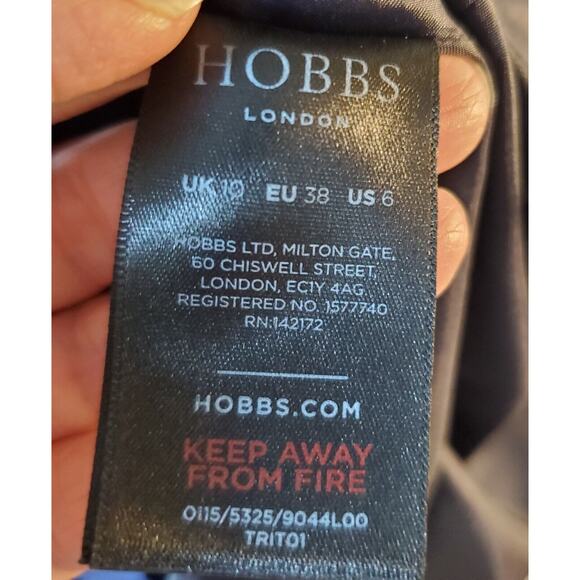 HOBBS London Blue White Polka Dot US 6 Wool Blend Pockets Business Preppy Dress - Picture 13 of 14